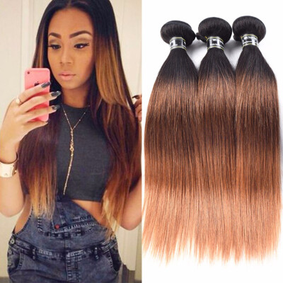 

Amazing Star Malaysian Ombre Straight Hair 3 Bundles Human Hair Extensions Malaysian Straight Hair Can Be Dyed&Bleached T1B30