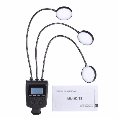 

Lightig Accessories ML-3D Magic LED Macro Flash Light Lamp Speedlite GN31 5500K Metal Hose Arbitrary Angle Adjustment LCD Display