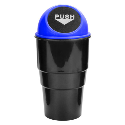 

40000 km car mini trash can cup car interior creative fashion storage box storage bucket blue SWY4019