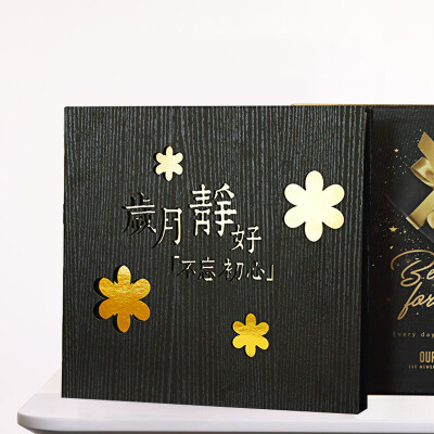 

Mei Kee wooden gift box 5 inch 600 album album inset creative gift gift family couple photo album childrens album years of peace&not forget the original heart