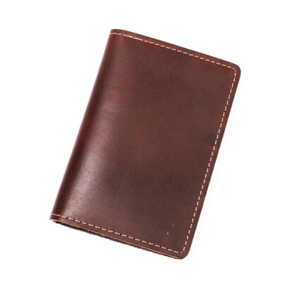 

Simple Mens Card Bags 2 Fold Coin Bag Soft Short Handmade Wallet