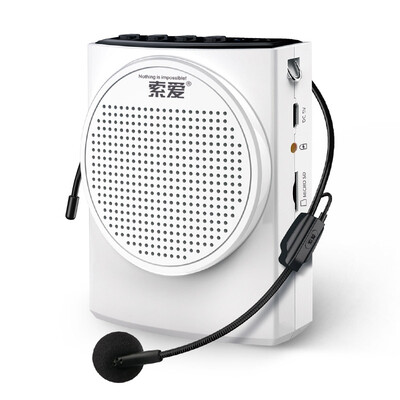 

Sony Ericsson soaiy S-628 portable mini high power bee loudspeakers teacher teaching outdoor guide dedicated microphone player card player white