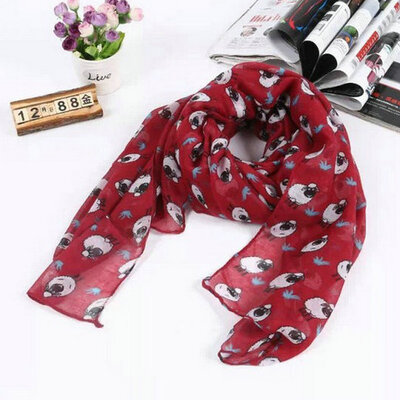 

Guttavalli Winter New Charm Colorful Sheep Animal Long Shawl Lovely Women Long Chevron Scarves Fashion Stripe Print Soft Scarf