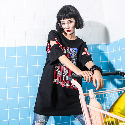 

2018 Womens T-Shirt Hip Hop Short Sleeve Women Loose Tide Print T-Shirt Summer Top T shirt