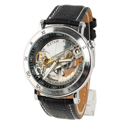 

Roman Numerals Automatic Skeleton Watch with Bridge Mechanical Movement