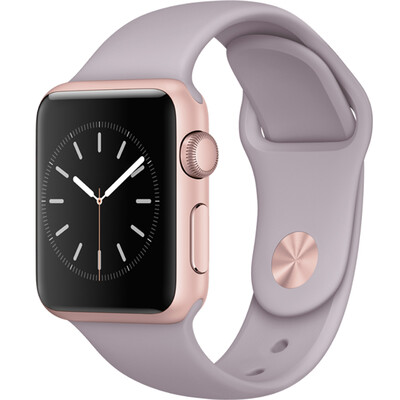 

Apple Watch Sport Smart Watch (38-миллиметровый алюминиевый корпус из розового золота с лавандовым фиолетовым спортивным ремешком MLCH2CH / A)