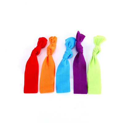 

Colorful Soft Hair Accessory Hair Tie Women 5 In 1 Set Shiny Elastic