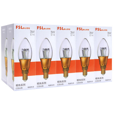 

[Jingdong Supermarket] Foshan Lighting (FSL) LED Bulb Crystal Lamp Energy-saving Light Bulb 3W Small E14 Warm White 3000K 10 Packed Pearl Gold