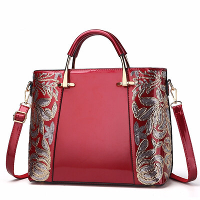 

2018 Autumn Winner Black Sequin Flower Women Handbag Ladies Luxury Brand PU Leather tote bag high quality shoulder messenger bag