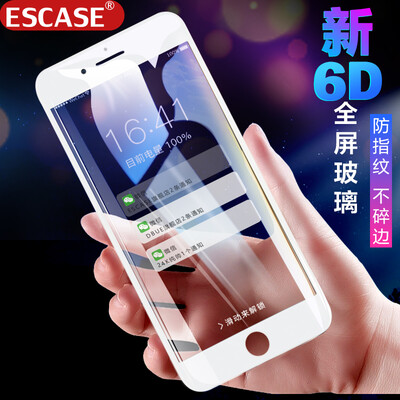 

ESCASE Apple iPhone7plus8plus tempered film mobile phone film full screen imported plate glass 6D explosion-proof imported all glass not broken edge ES09s white