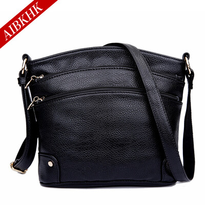

Aibkhk женщин all-матч натуральная кожаная сумка трехслойное кожа коровы сумка Cross body сумка четыре цвета M009