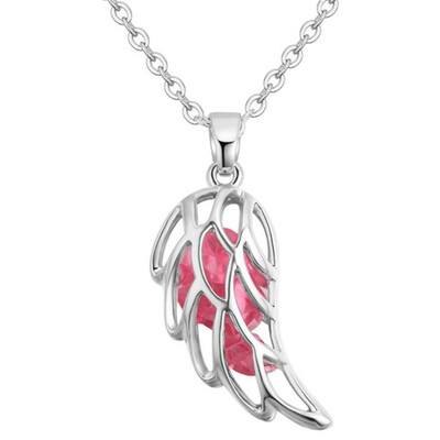 

Austrian Crystal Jewelry Pendant Necklaces Hollow Winged Women Fashion Accessories Rhinestone Bijoux Rose Gold Plated 28003