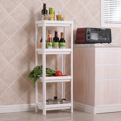 

Donghe DONGHE bathroom living room kitchen bathroom storage storage debris storage rack corner frame floor stand four-tier rack white