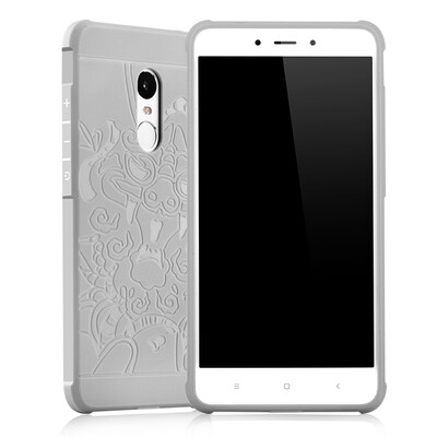 

Goowiiz Phone Case For Xiaomi Redmi 3s3 ProNote 4 Carved Dragon Thin Matte soft Silicone Prevent falling