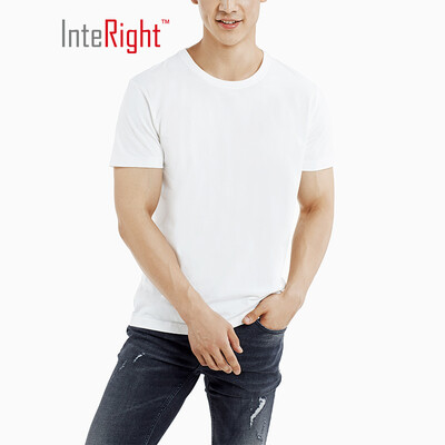 

INTERIGHT short-sleeved T-shirt mens summer new round neck wild basic cotton T-shirt white M