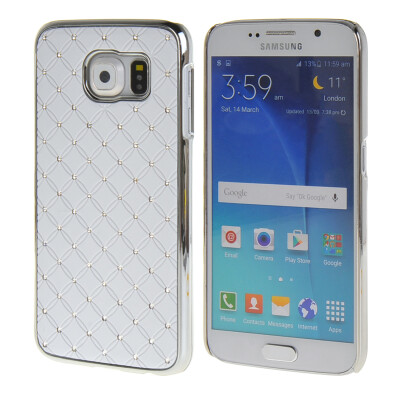 

MOONCASE Galsxy S6 Case Hard Luxury Chrome Rhinestone Bling Star Back Case Cover for Samsung Galsxy S6 White