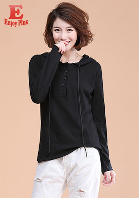 

M L XL XXL 3XL 4XL 5XL plus size cotton new autumn 2018 women sweatshirt hooded long sleeve big size black loose casual top lady