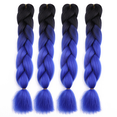 

63 Colors 4 piecelot Synthetic 2T3T4T High Temperature Fiber Ombre Braiding Hair 24 inch Jumbo Braids Hair Extensions