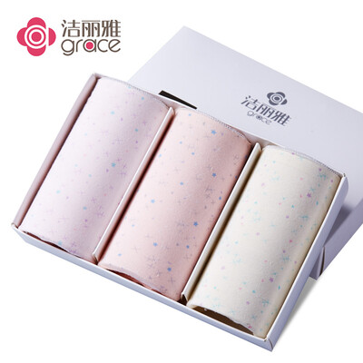 

Grace Jie Liya womens underwear womens fashion simple seamless comfort skin breathable briefs three-color combination three gift box mixed color