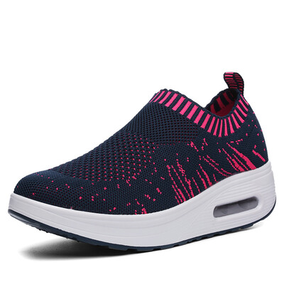 

2018 summer new hollow waterproof tourism casual shoes female thick bottom increased shaking shoes ladies mesh sports shoes