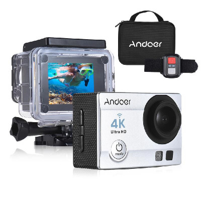 

Andoer 4K 30fps 16MP WiFi Sports Action Camera 1080P Full HD 170° Wide-Angle Lens Waterproof 30m 2" LCD w Remote Control Portab