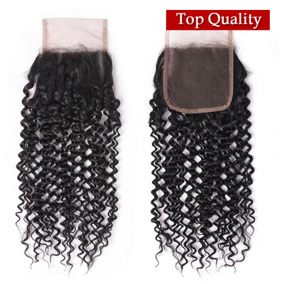 

NamiHair Best Quality 4x4 Lace Closure Chinese Virgin Human Hair Curly Wave Natural Color Free Part Middle Part Three Part 8"-20"