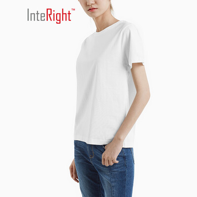 

INTERIGHT short-sleeved T-shirt female summer new round neck wild basic cotton T-shirt white M