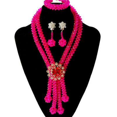 

Bridal Jewelry Gift Set Champagne Dubai Crystal Beads Necklace Set For Women African Wedding Beads Bridal Jewelry Set Free Shippin
