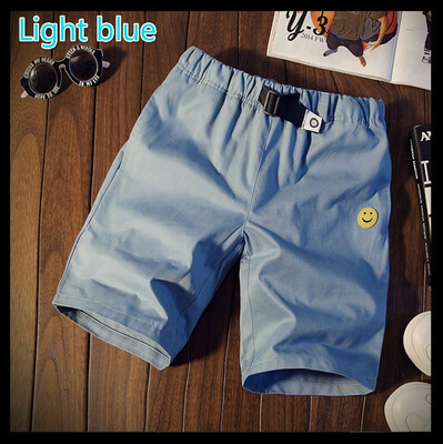 

Mens summer pure color loose sports casual pants five points in the pants beach pants Mens Cotton Running Shorts