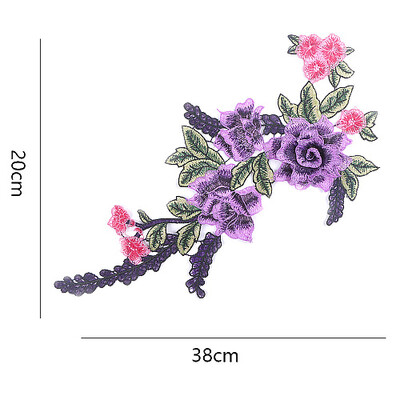 

Sunbling 3D Big Flowers Embroidered Sew On Patch For Women Wedding Dress Clothing Jacket DIY Handmade Applique Accessory
