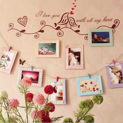 

8 Pcs Hanging Photo Album Wall Decor Clips Rope Photo Frames Complete Set