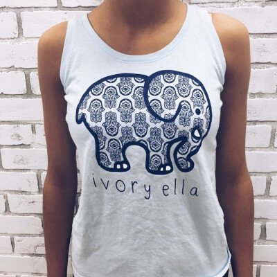 

2016 Summer T-Shirt Women 100% cotton Elephant printing round neck sleeveless Women tee shirt