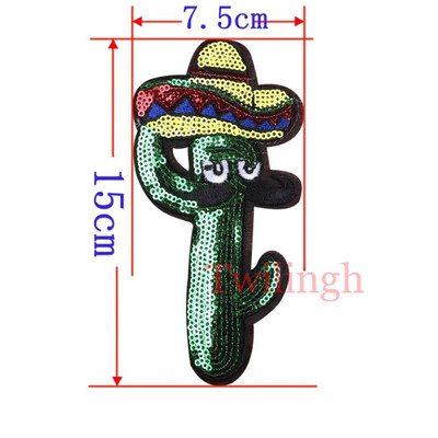 

1 Pcs Cartoon Patches Iron On Embroidered Patch Cactus Applique Sew Fabric Repair Clothes Patch Stickers Garment DIY Accessories