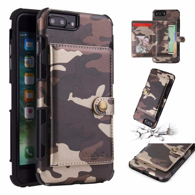 

SHS Phone Case For Iphone 6 Plus6s Plus7 Plus8 Plus Fashion Card slot Camouflage Multifunction Purse Protection