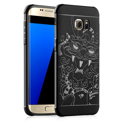 

Goowiiz Phone Case For Samsung Galaxy S7S7 Edge Carved Dragon Thin Matte soft Silicone Prevent falling