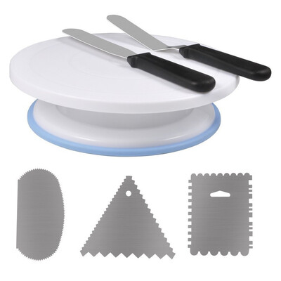 

Cake Decorating Turntable 11 Inch Revolving Cake Stand with Decorating Sets 2 Icing Spatula&3 Icing Smoother