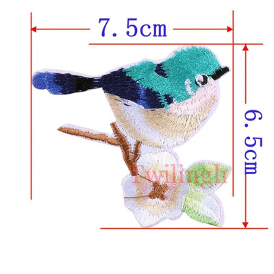 

1 Pc Top New Brand Clothes Patches Bird Red Rose Flower Embroidered Patch DIY Iron On Sew Fabric Repair Clothing Wedding Patches