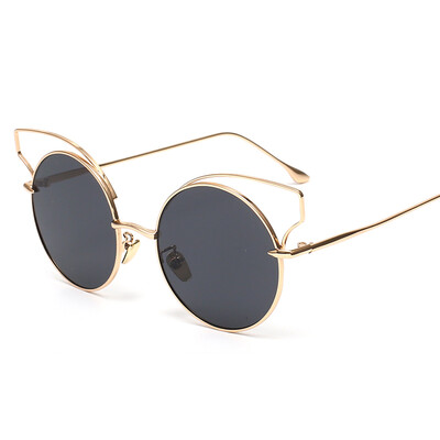 

FEIDU SATCHI Designer Sunglasses Women Round 2016 New Fashion Retro Ally Frame Glasses Cat Eye Vintage Sunglasses Oculos de sol
