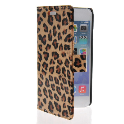 

MOONCASE Slim Leather Side Flip Wallet Card Slot Pouch Stand Back Case Cover for Apple iPhone 6 ( 4.7 inch ) Leopard