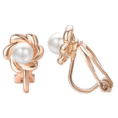 

Yoursfs Clip earring Ivory pearl Round Earrings no Pierced Clip on Earrings for girl