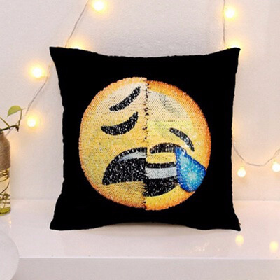 

Simplife Emoji Cushion Cover DIY Sequin Pillow Cases Home Decor Funny Change Emoji Pillow Covers Seat Cushion Covers Pillows