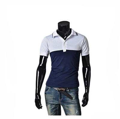 

Zogaa New Korean Mens POLO Shirt Matching Color Short Sleeve