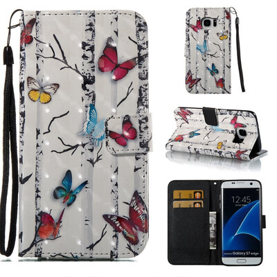 

Flip Leather Wallet Slots Stand Phone Case Cover For iPhone 8 8 Plus 7 7 Plus 6 6S Plus X Samsung S8 S8 Plus S7 S7 Eedg