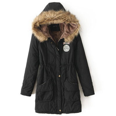 

Thick cotton-padded JacketWinter new arrival fur collar hooded coat womens cotton-padded coat large size