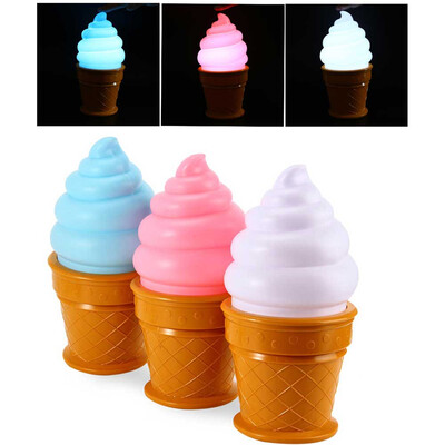 

Ice Cream Cone Shaped Night Light Desk Table LED Lamp for Kids Children Bedroom Decor Lights