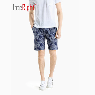 

INTERIGHT casual shorts mens camouflage printed casual pants denim blue XL 34