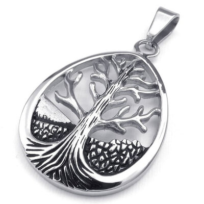 

Hpolw Mens&Womens Fashion Most Popular Celtic Knot Life Tree Silver Stainless Steel Jewelry Pendant Necklace18-26 inch Chain
