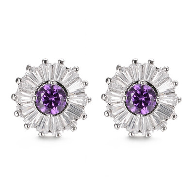 

Yoursfs Cubic Zirconia Black Rose Flower Stud Earrings For Mother Day 2018 Gold Plated Fashion Earrings