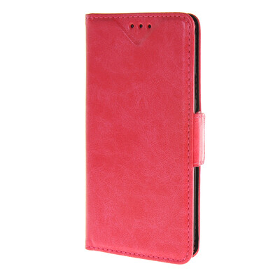 

MOONCASE Samsung Galaxy E5 E500 чехол кожи кожи масло Флип карт бумажника Слот Кронштейн обложка чехол ярко-розовый