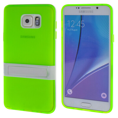 

MOONCASE Samsung Galaxy Note 5 ЧЕХОЛ ДЛЯ Soft Silicone Gel TPU Skin With Bracket Protective Green 01